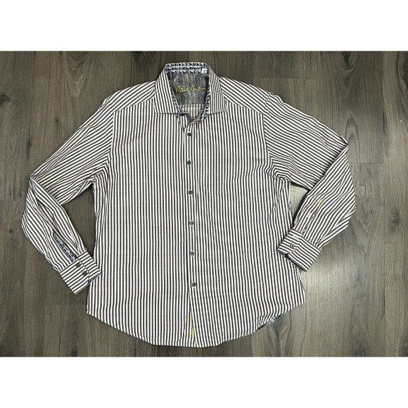 Robert Graham Other - Robert Graham Shirt Men's Large Striped Button Up Classic Fit Flip Cuff 3D